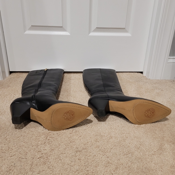 Vince Camuto Dress Up Buttercup Knee High Black Heeled Boots in Wide Calf - Picture 6 of 8